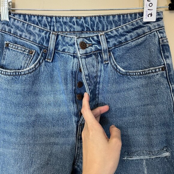 Ksubi Brooklyn Reversed Straight Leg Button Fly Jeans - Women's Size 28*28 - Picture 2 of 12